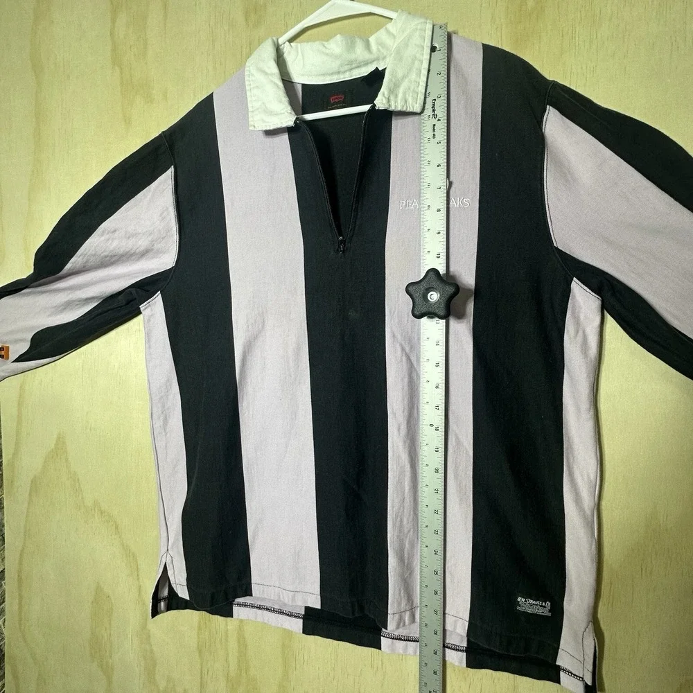 Levis Skate‎ Rugby Long Sleeve Polo Shirt Black Large unique